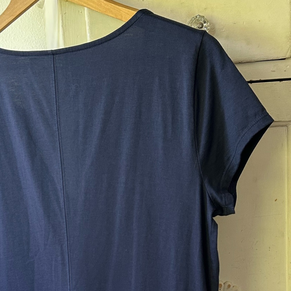 Lilly Pulitzer | Women’s ‘True Navy’ Pima Cotton Brewster Tee Shirt Dress Size L - Picture 8 of 16